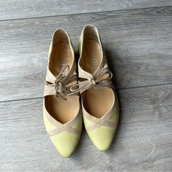 Fidji Lace Up Mary Jane Leather Flats Made in Portugal - Picture 2 of 16